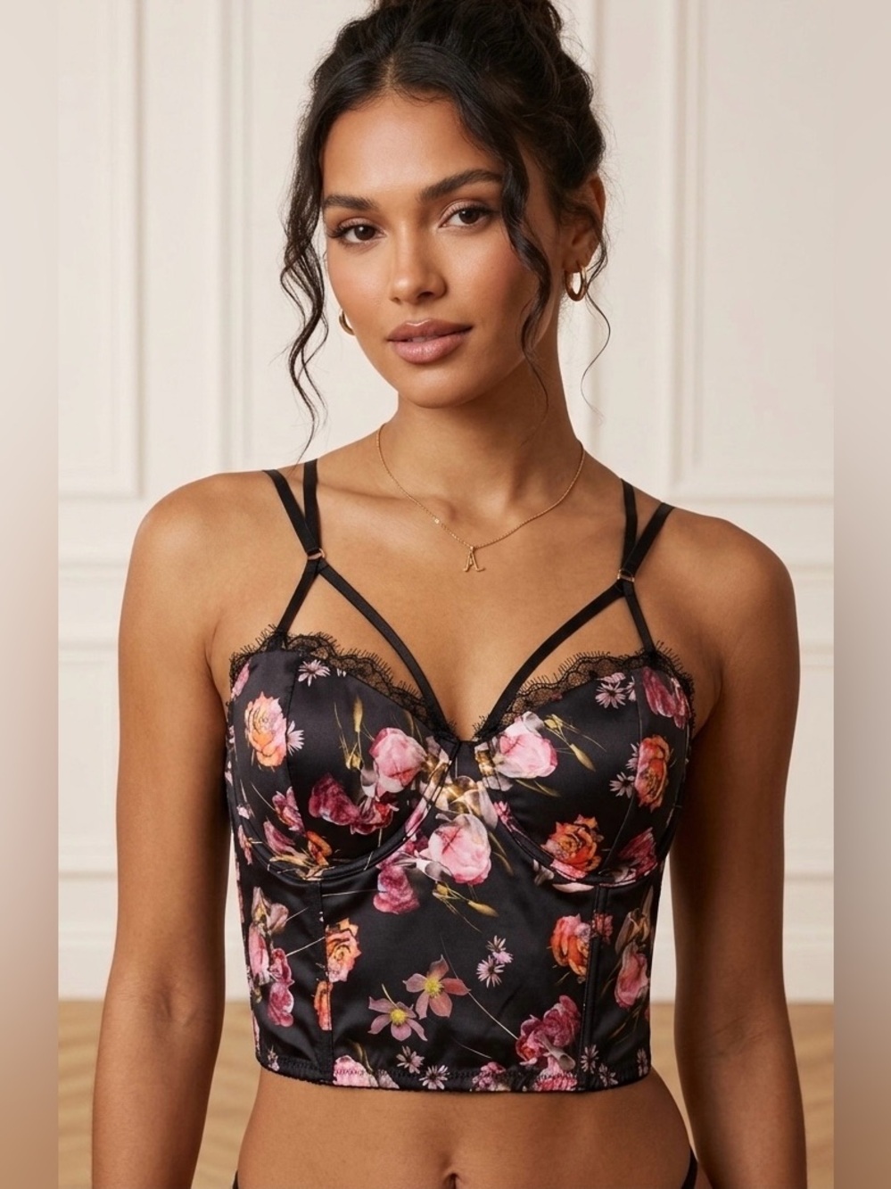 NWT Victoria's Secret Very Sexy Floral Mesh Corset Top Bustier 34B